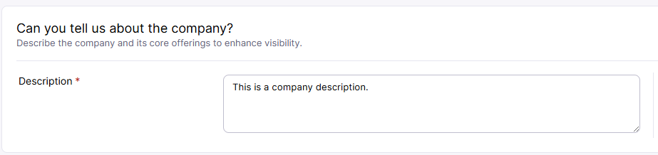 Company description section