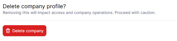 Delete company button